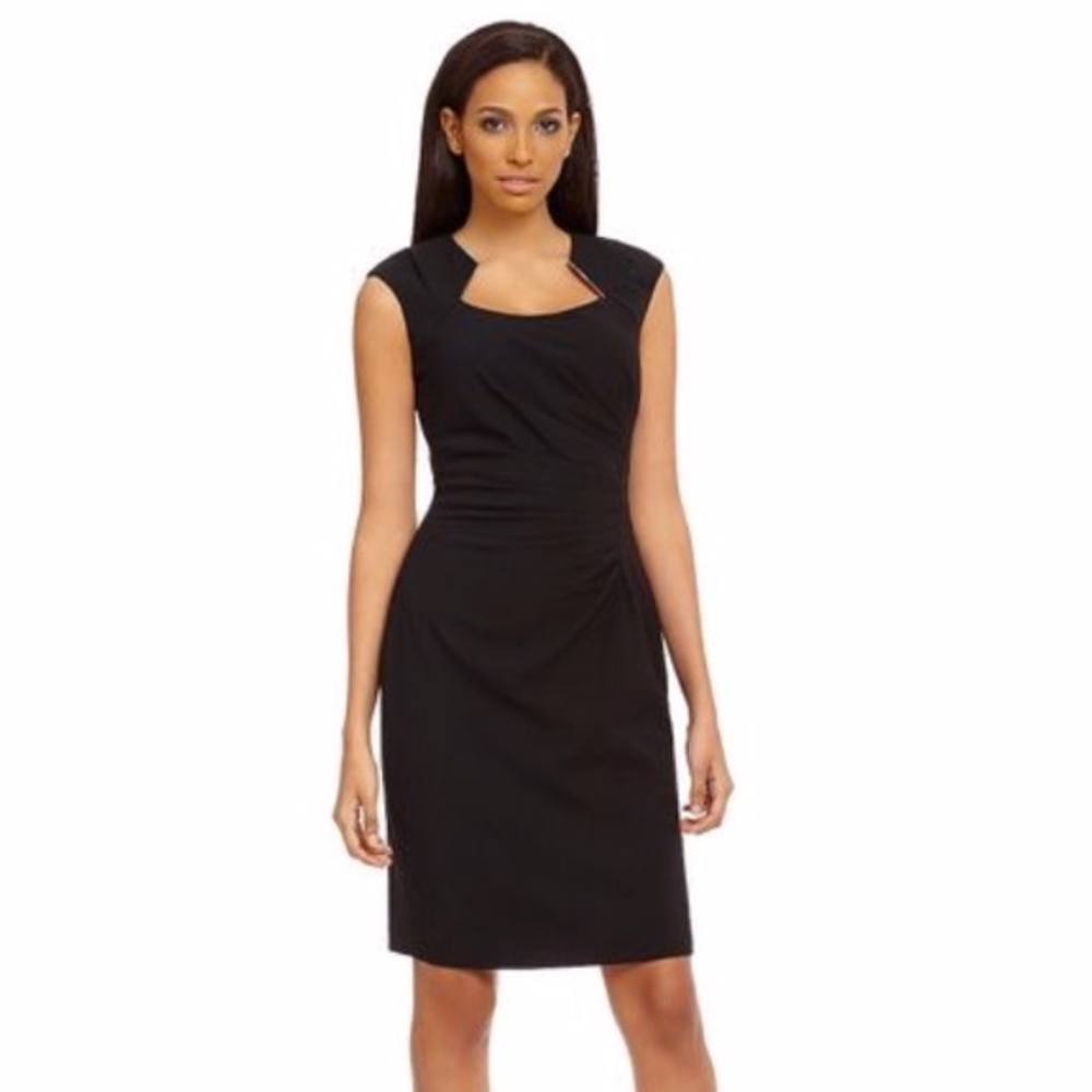 Calvin Klein Black Cap-Sleeved Dress